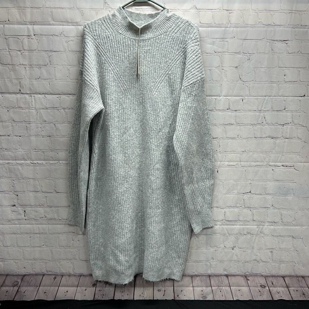 Women's Long Sleeve Sweater Dress - A New Day Gray